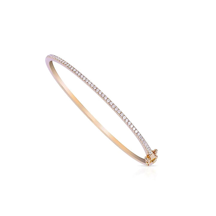 Solid Gold Classic Diamond Bangle (5C34CD)