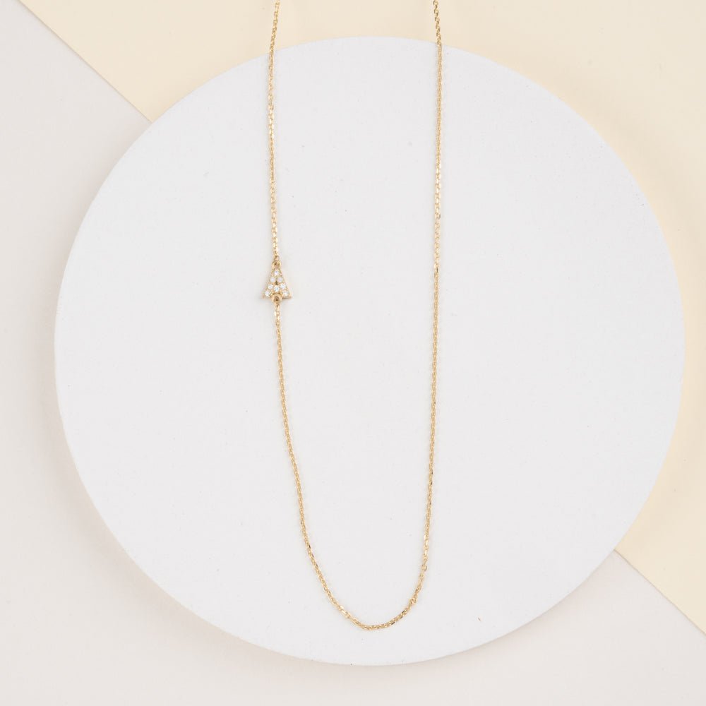 Solid Gold Side Initial Diamond Necklace (2C9502)