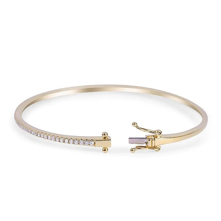 Solid Gold Classic Diamond Bangle (5C34CD)