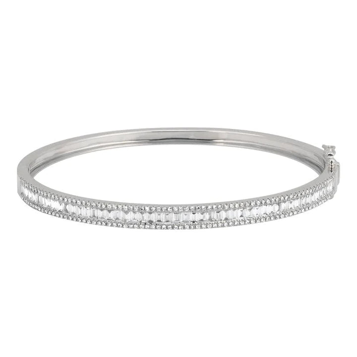Solid Gold Abby Baguette Diamond Bangle
