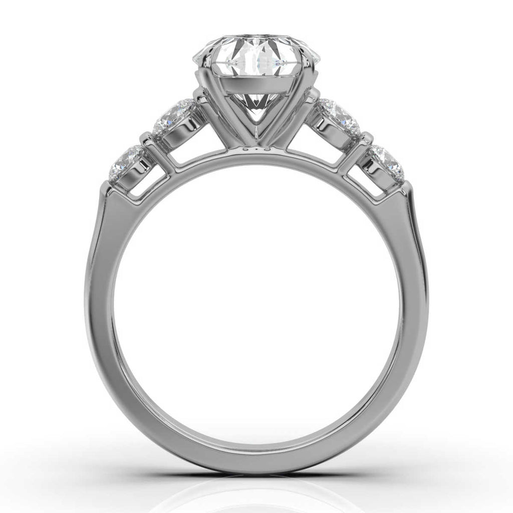 Solid Gold Five Stone Lab Grown Diamond Ring