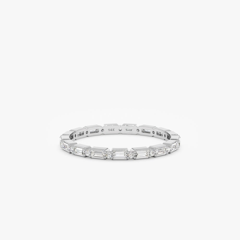 Solid Gold Diamond Dot Dash Eternity Ring