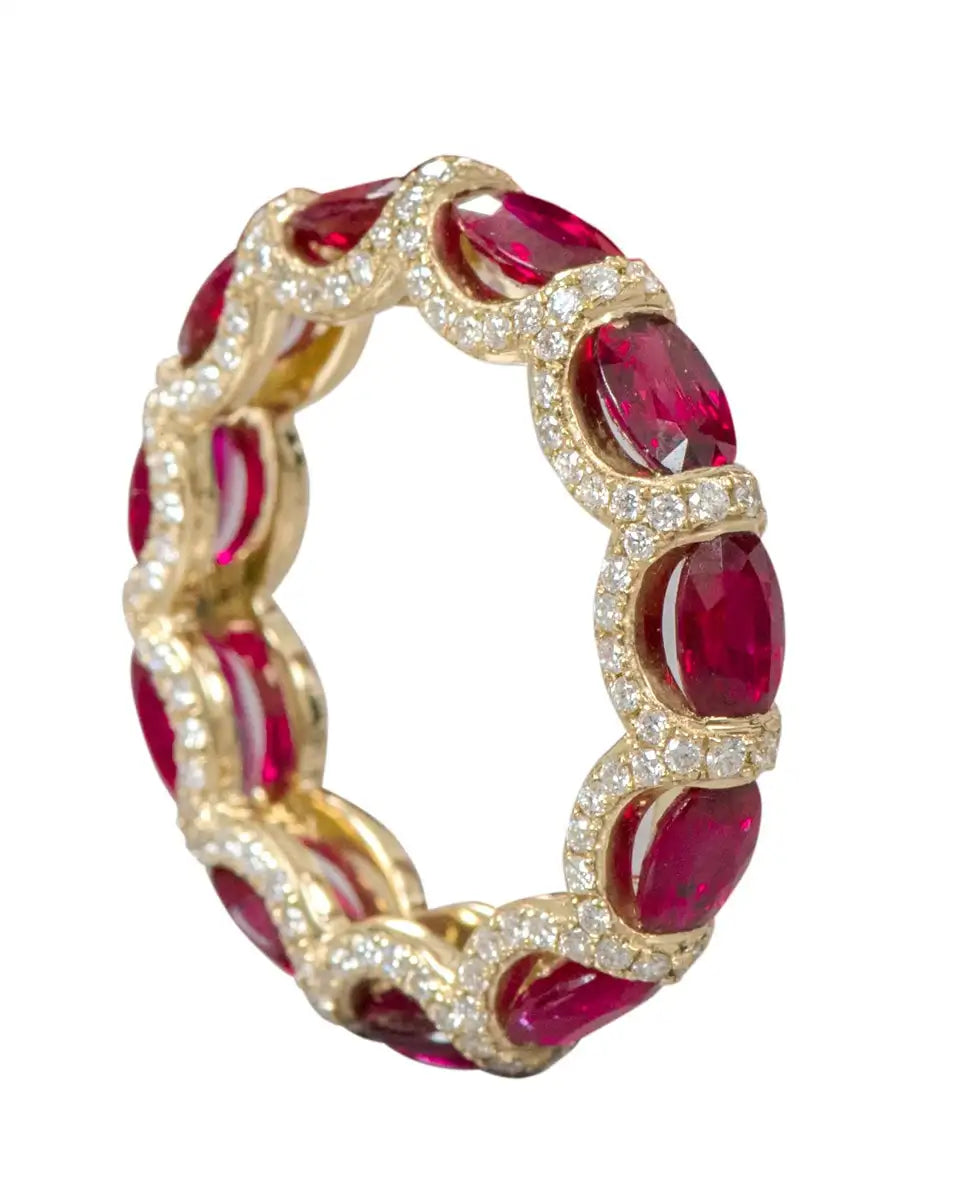 Solid Gold Ruby Wedding Band (AA2780)