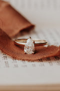 Solid Gold Lab-Grown Diamond Pear 5-Prong-Set Solitaire Ring