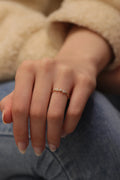 Solid Gold 7 Moissanite Diamond Ring