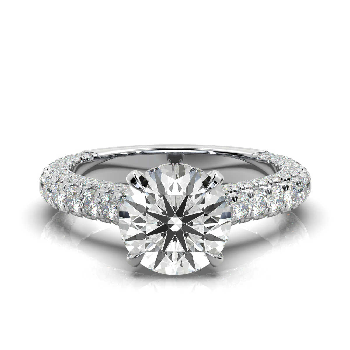 Solid Gold Radiant Solitaire Lab Diamond Ring