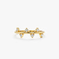 Solid Gold Natural Diamond Zigzag Ring (85EEBC)