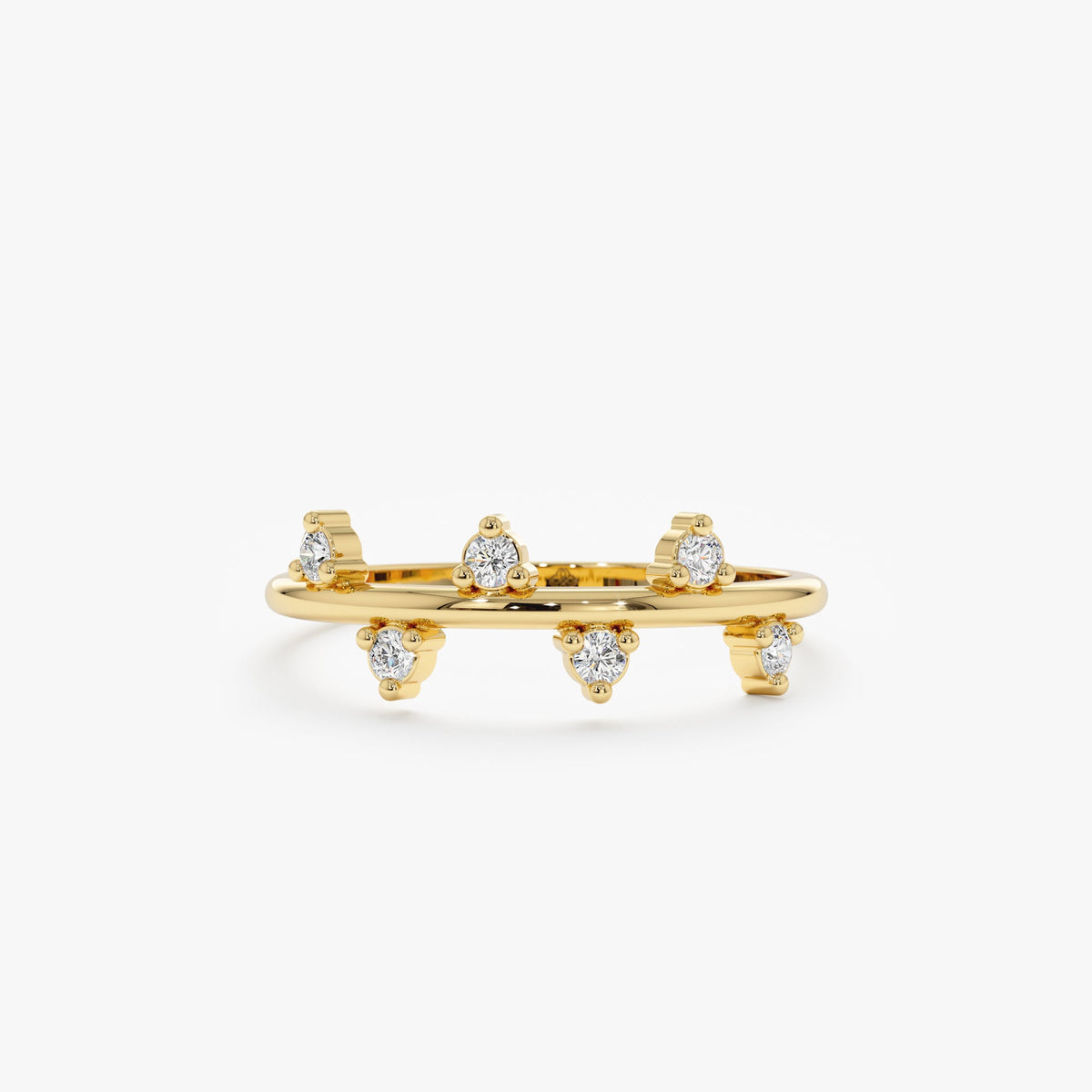 Solid Gold Natural Diamond Zigzag Ring (85EEBC)