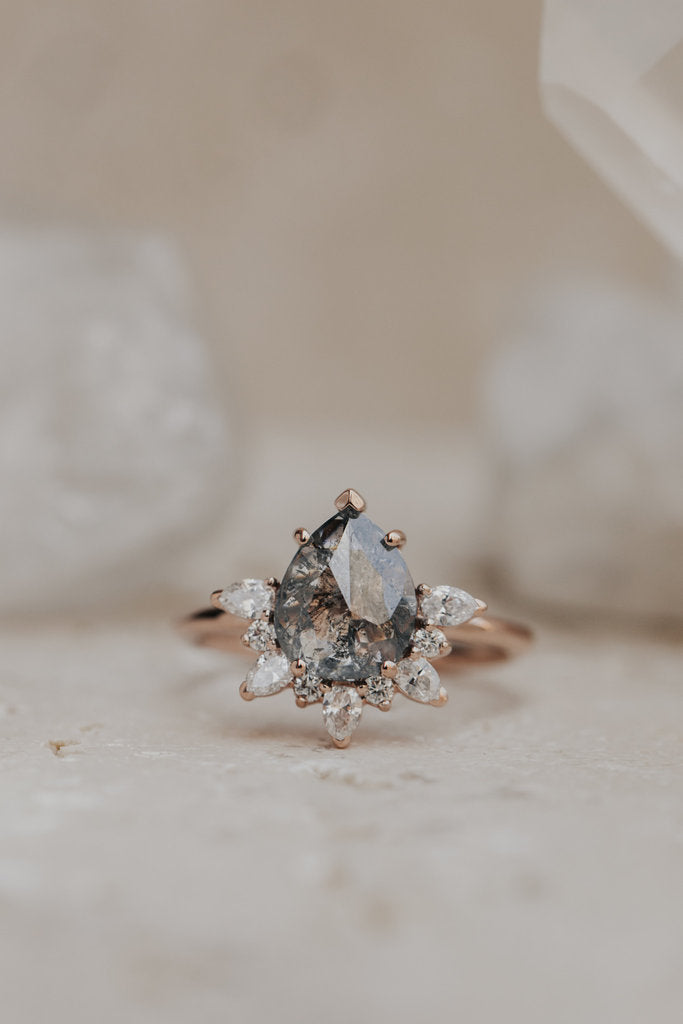Solid Gold The Vega 2.20 ct Pear Galaxy Diamond Ring