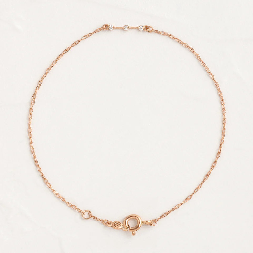 Solid Gold Petite Natural Diamond Distance Bracelet