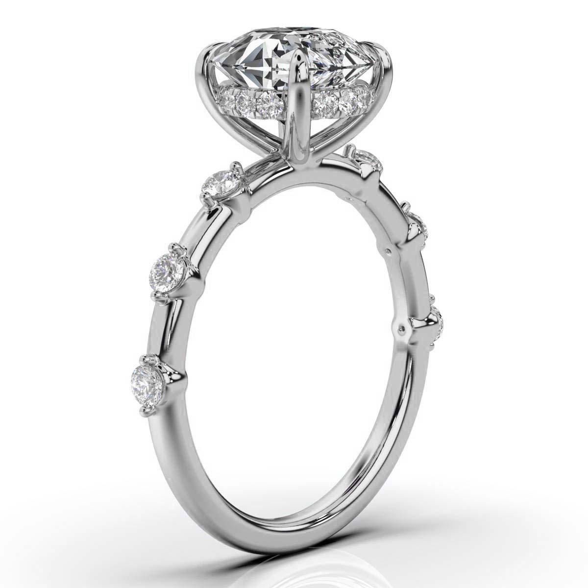 Solid Gold 2 CT Lab Grown Diamond Engagement Ring (5E96C5)