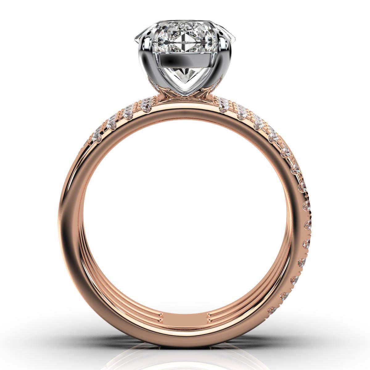 Solid Gold Tripple Row Lab Grown Diamond Ring