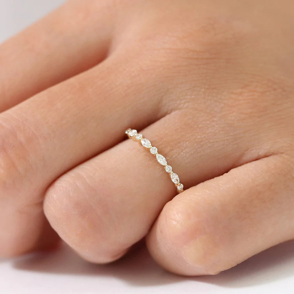 Marquise and Round Moissanite Ring, photo 2