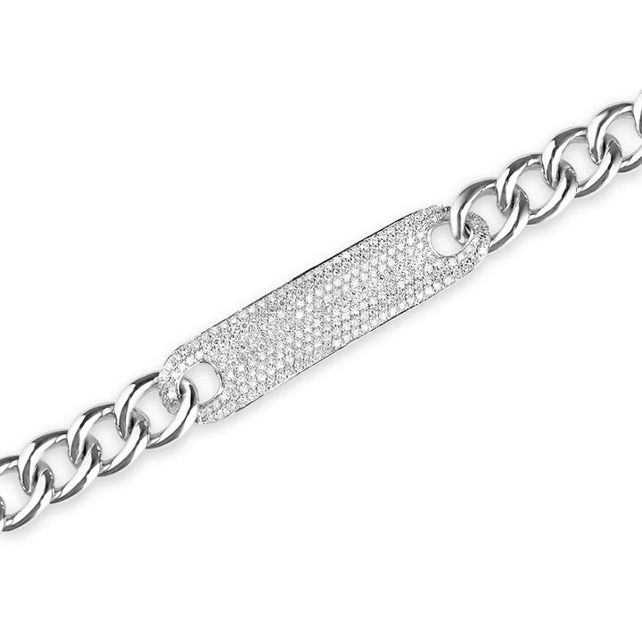 Solid Gold Chain Link Diamond Bracelet