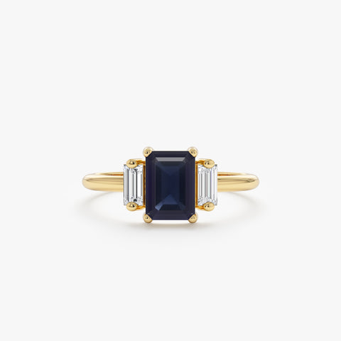 Solid Gold Sapphire and Diamond Engagement Ring (CFD4D6)