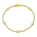 Solid Gold Emerald Cut Diamond Illusion Emerald Shape & Tennis Bracelet