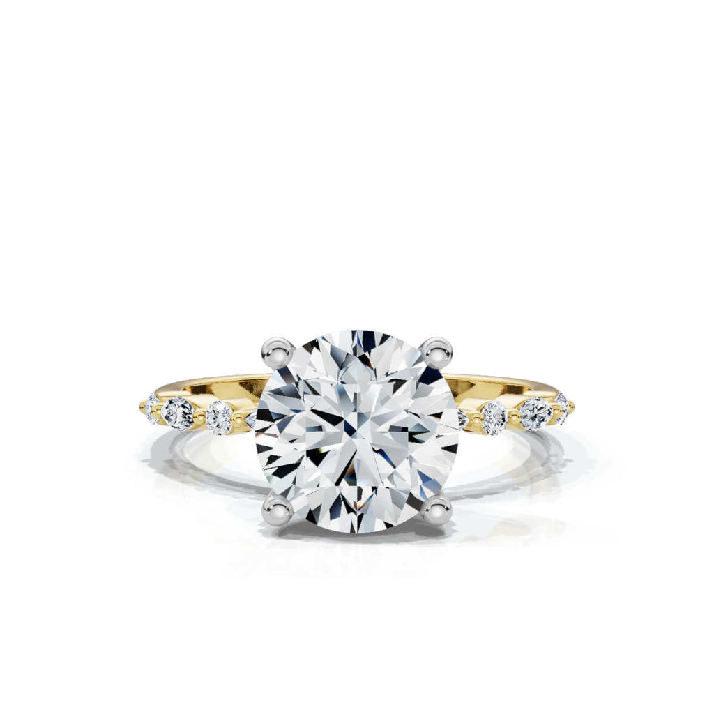 18K Solid Gold Basket Setting Lab-Grown Diamond Ring