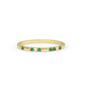 Solid Gold Natural Emerald Wedding Band (D76BFA)