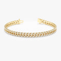 14K Solid Gold 1.61 CTW Diamond Cuban Chain Bracelet