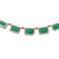 Solid Gold Graduated Emerald & Diamond Necklace