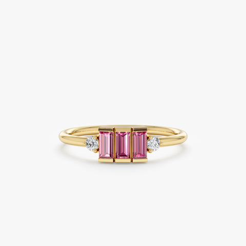 Solid Gold Pink Sapphire Engagement Ring