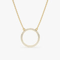Solid Gold Large Circle Of Life Diamond Necklace (D20369)