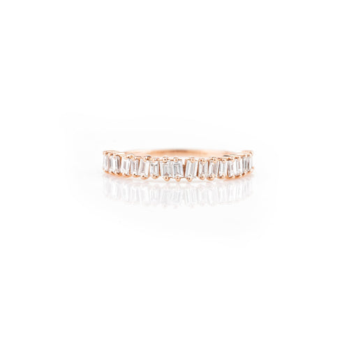 Solid Gold 0.48 CT Diamond Half Eternity Band