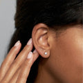 Solid Gold Solitaire Studs , 1ct. Moissanite Diamond Studs