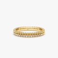 Solid Gold Diamond & Bead Eternity Ring