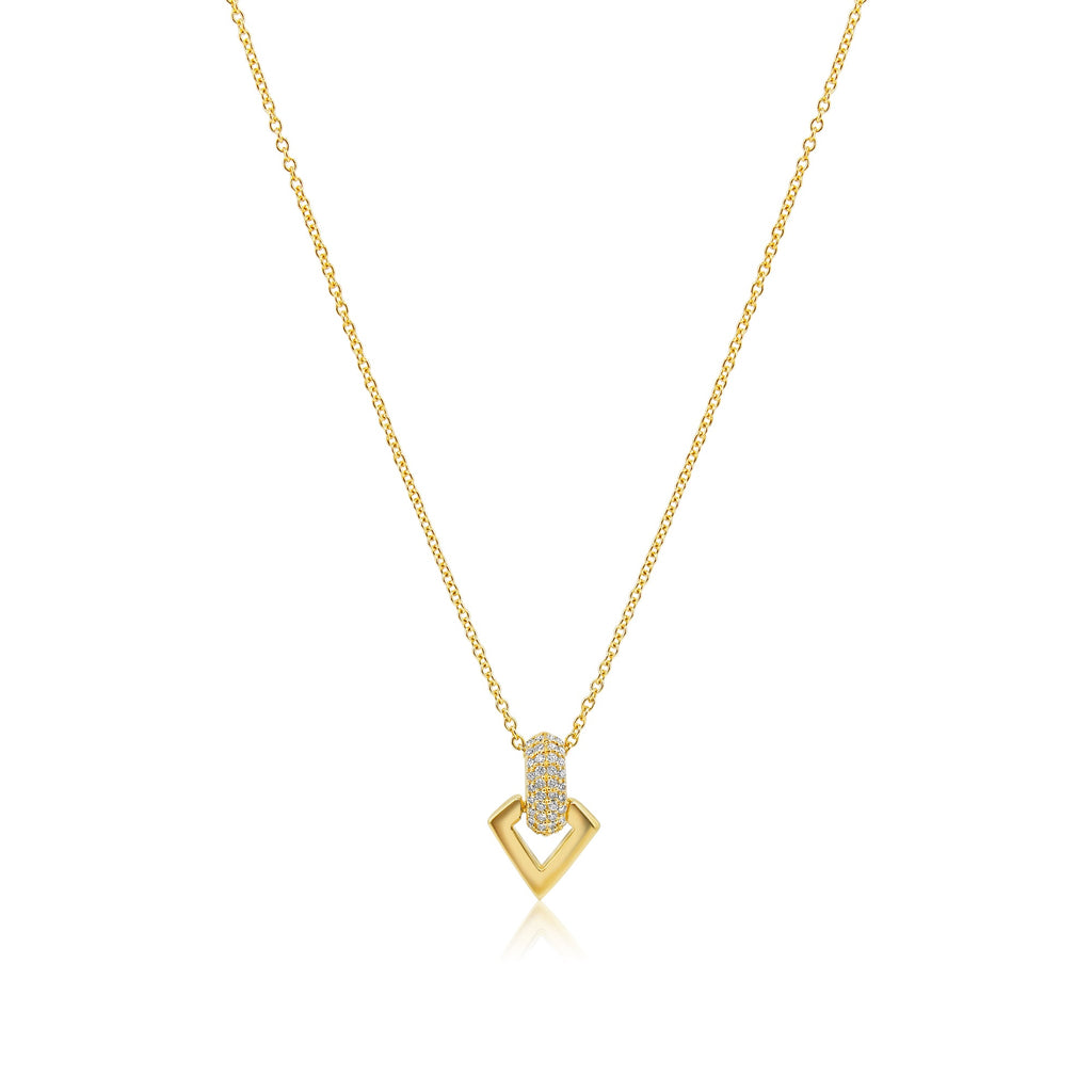 Solid Gold Diamond Shaped Necklace