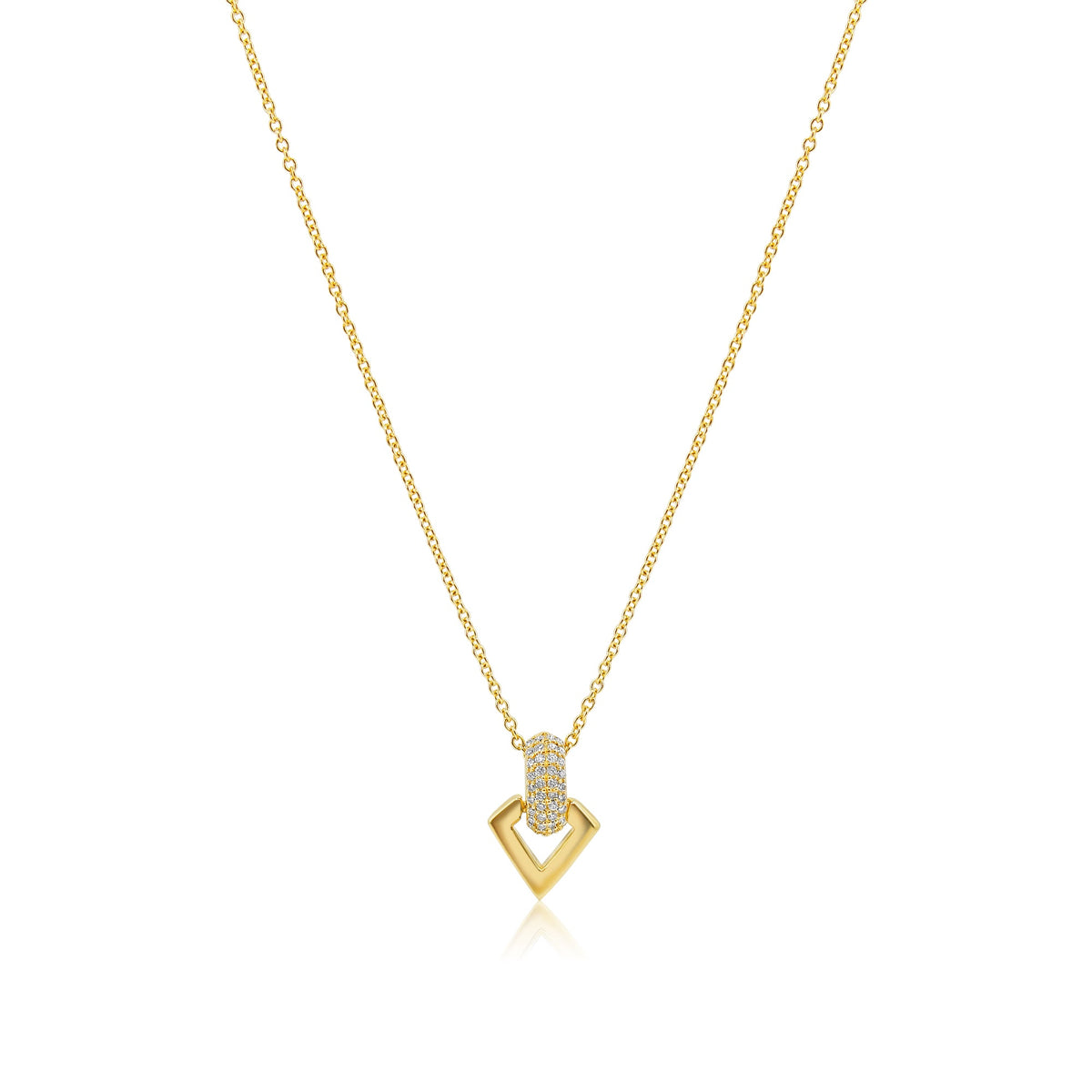 Solid Gold Diamond Shaped Necklace
