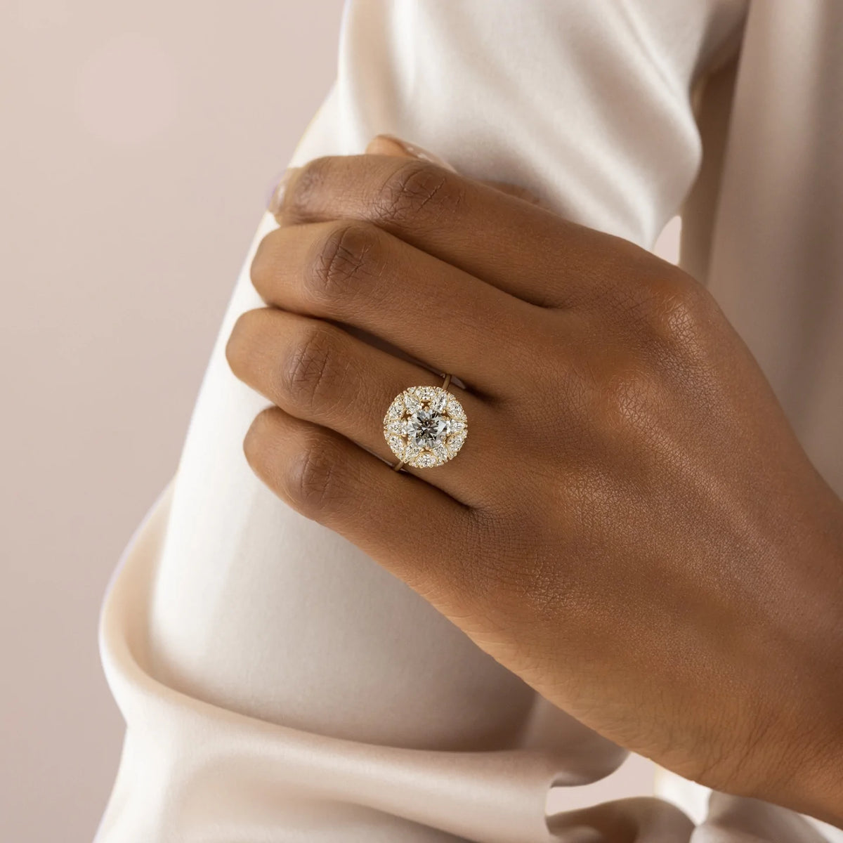 Solid Gold Gray Diamond Ashen Ring