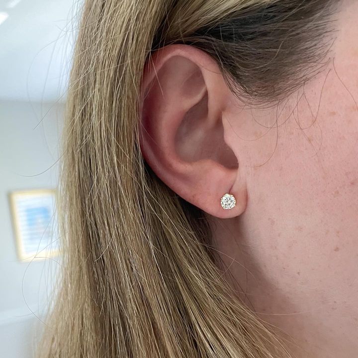 Solid Gold Lab Grown 1ct Diamond Studs made