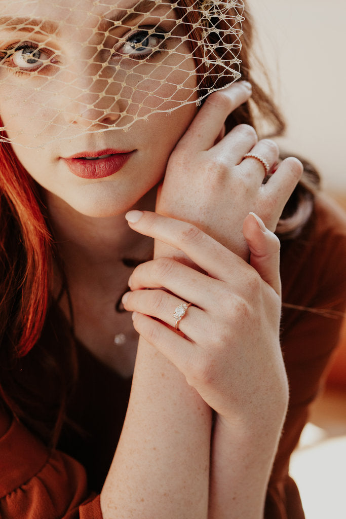 Solid Gold Lab-Grown Diamond Round Ring (768D8A)