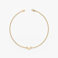 Solid Gold Crescent Moon Bracelet
