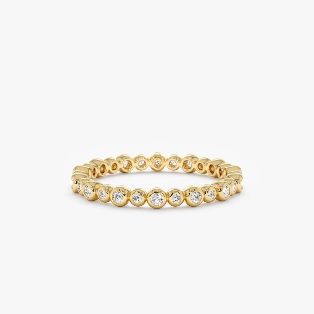 Solid Gold Alternating Diamond Eternity Band