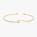 Solid Gold Diamond Lightning Bolt Bracelet (121D67)