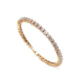 Solid Gold Diamond Baguette Picket Bangle