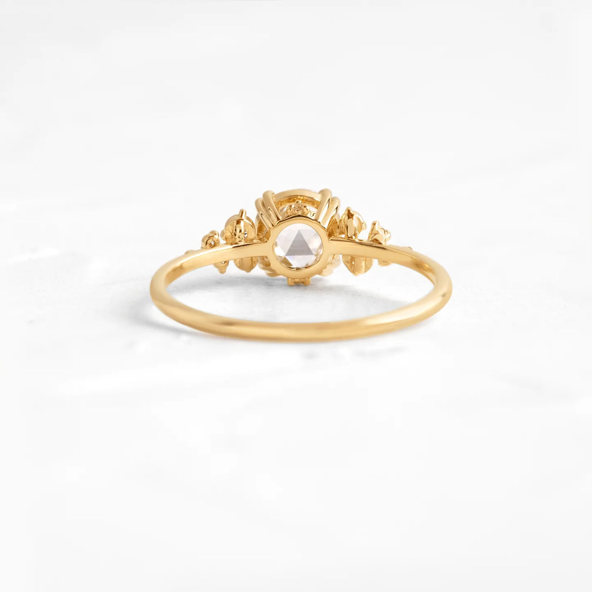 Solid Gold Rose Cut Lab-Grown Diamond Ring (BA90C6)