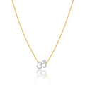 Solid Gold Diamond Ohm Necklace