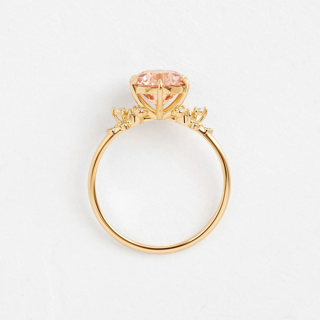 Solid Gold 2ct. Round Cut Lab-grown Pink Diamond Ring
