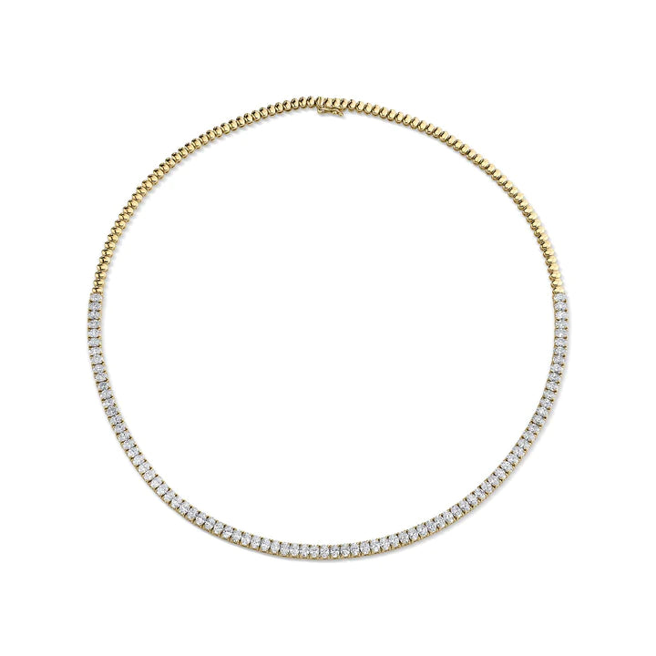 Solid Gold Oval Diamond Choker
