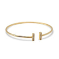 Solid Gold Diamond Bar Cuff