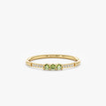 Solid Gold Natural Peridot and Diamond Ring (3025CA)