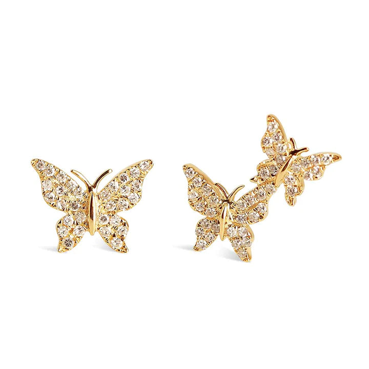 Solid Gold Ally Butterfly Diamond Earrings