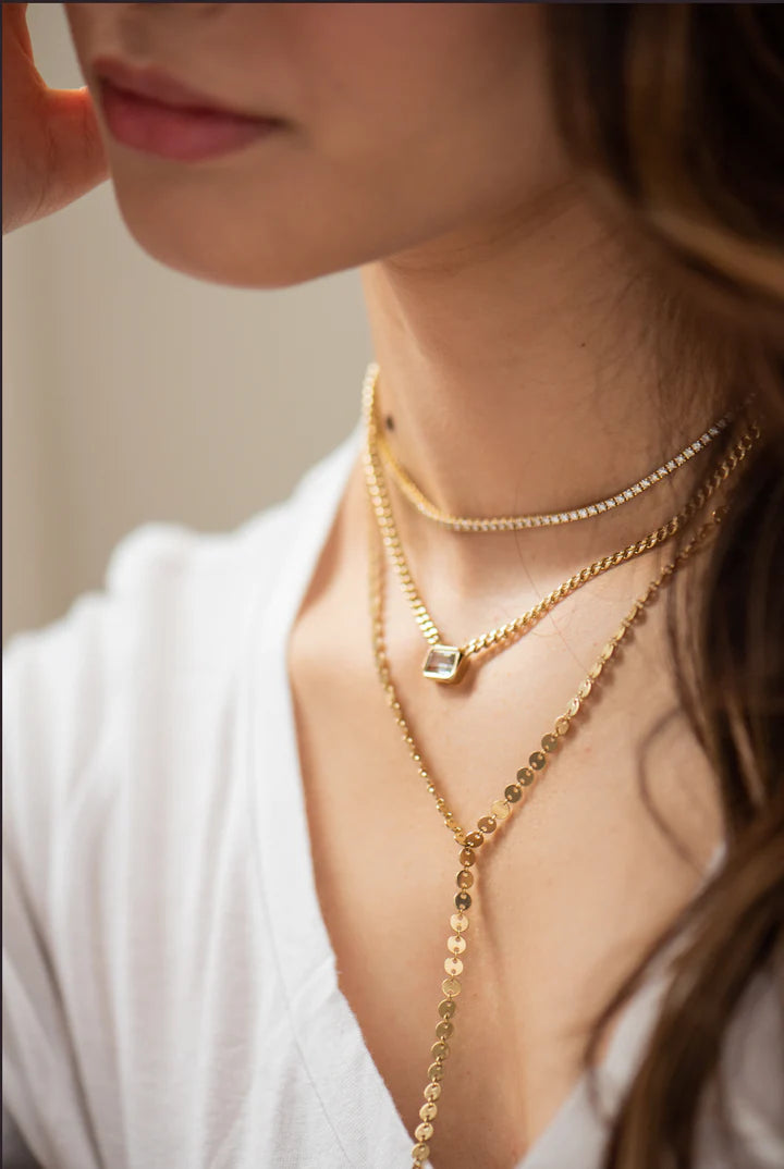 Solid Gold Lariat Necklace