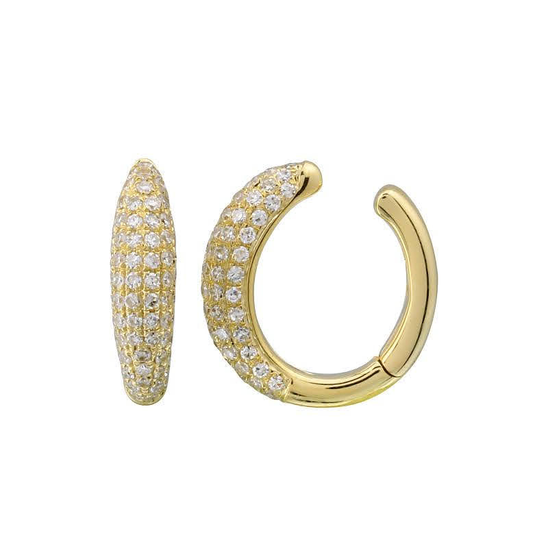 Solid Gold Multi Diamond Ear Cuff