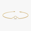 Solid Gold Circle Diamond Bracelet (357386)