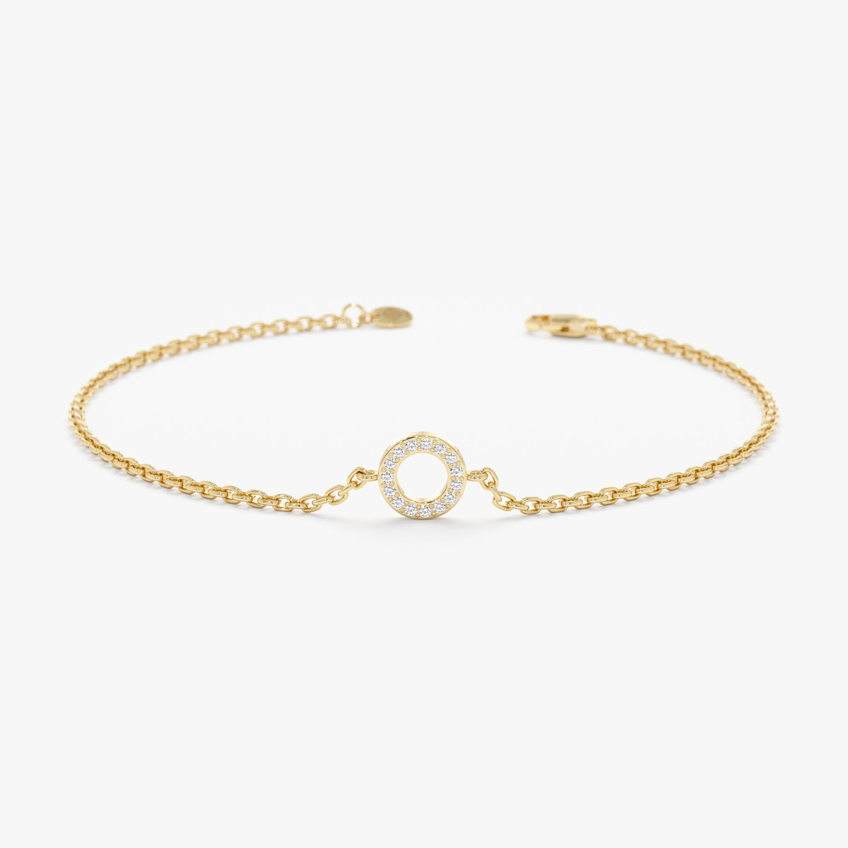 Solid Gold Circle Diamond Bracelet (357386)