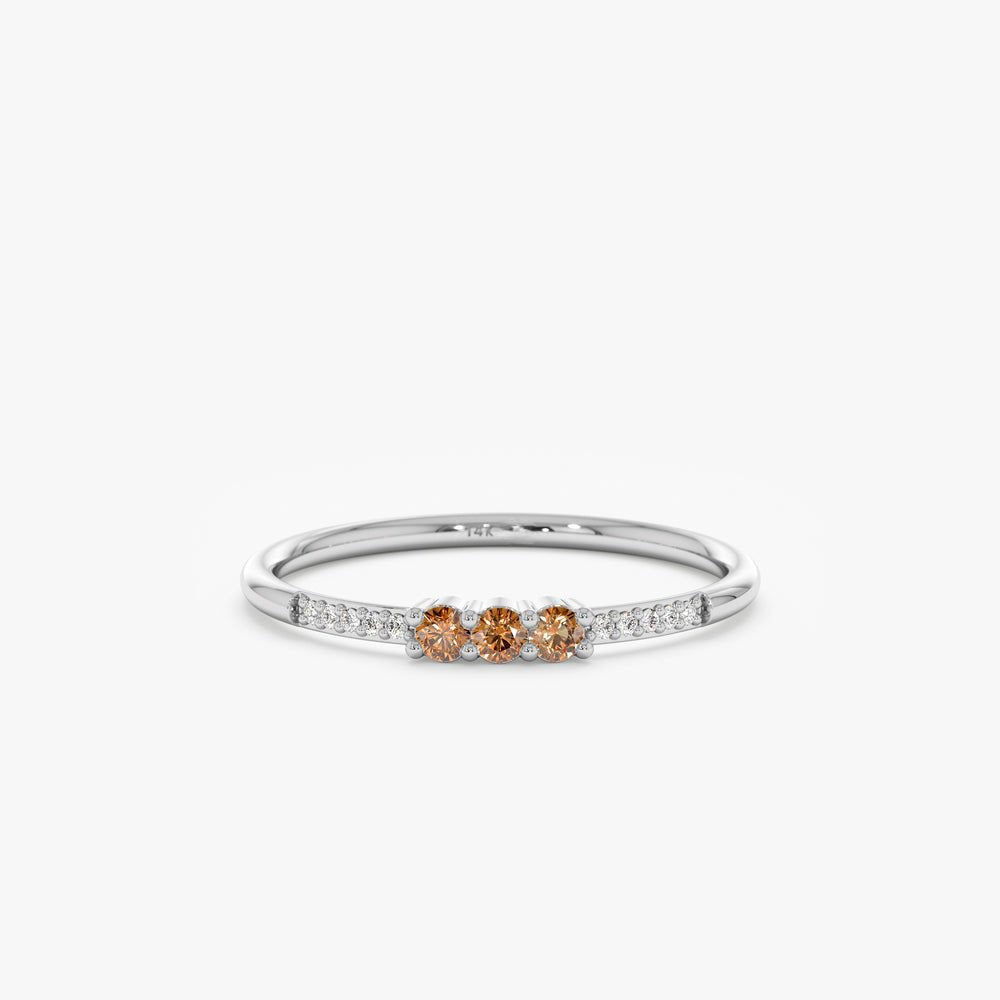 Solid Gold Natural Citrine and Diamond Ring (A9ECA4)